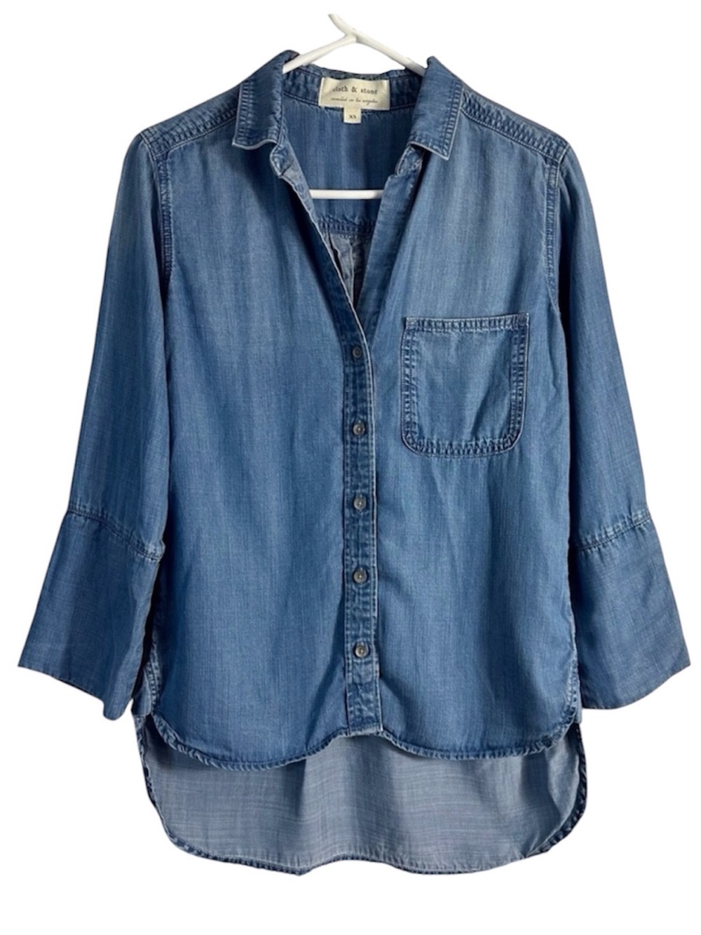 Anthropologie Cloth & Stone Lyocell Chambray Button Down Shirt